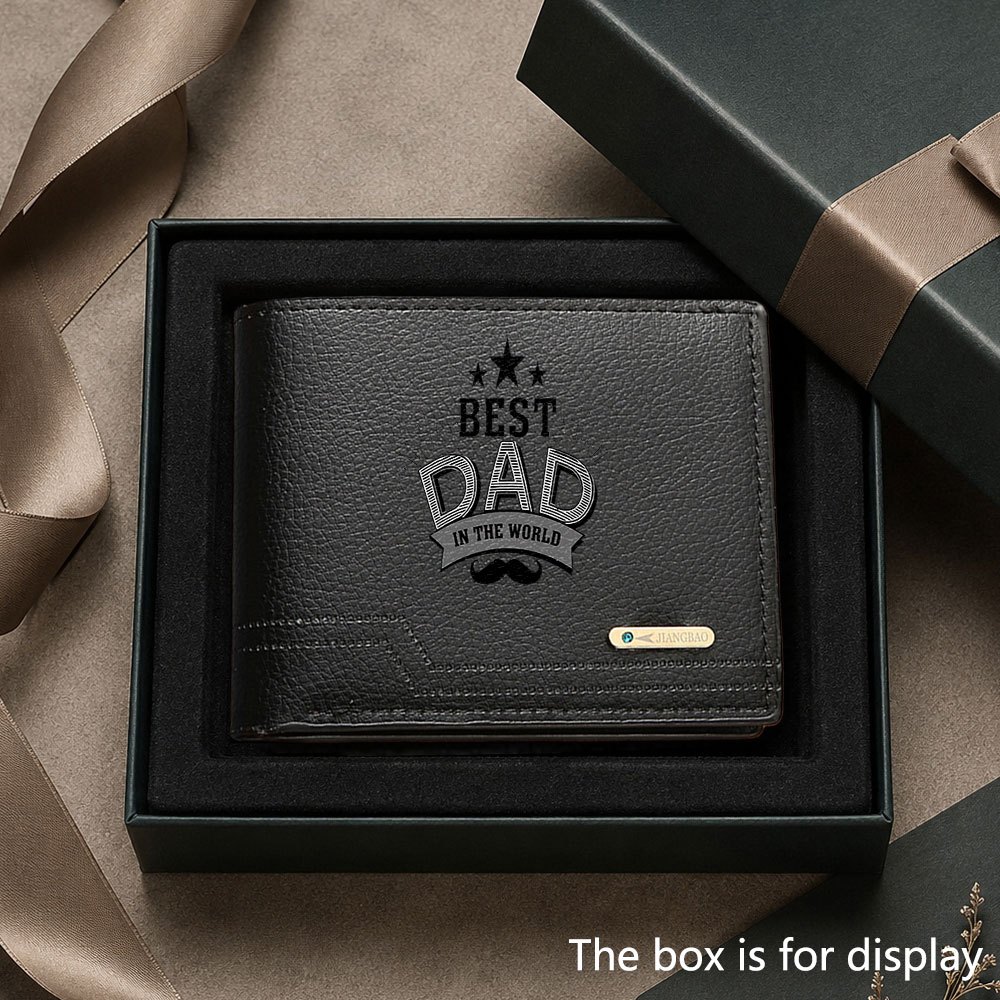 TEMU Men's Luxurious Best Dad Print Wallet, Portable Easy Design, Multi-card Slots Unisex, Suitable For Daily Outing Cash And Card Storage,