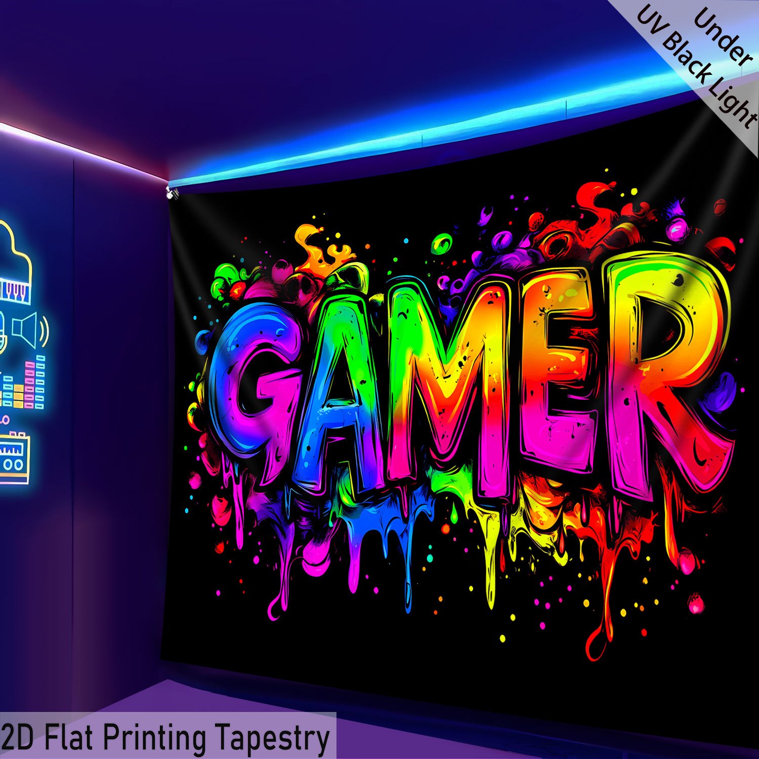 Tenture murale fluorescente uv pour décoration d'intérieur_voghion.com