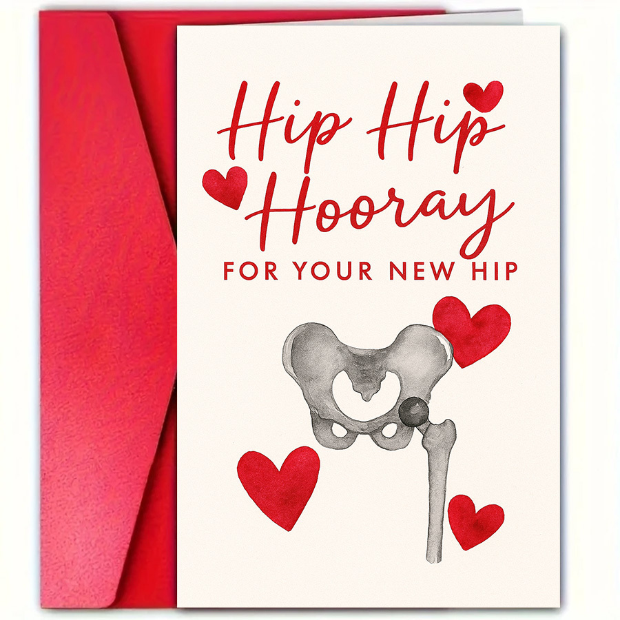 TEMU 1 Hip Replacement Surgery Recovery Greeting Card – A Soon Gift Designed For Hip Surgery Patients, Featuring English For To Use In Post-