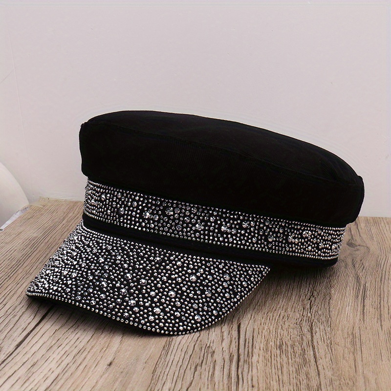 E-shop 2025 Frühling/Sommer Neue Leichte Atmungsaktive Strass Verzierte Flache Cap Outdoor Reise Vielseitige Sonnenblende Baseball Cap