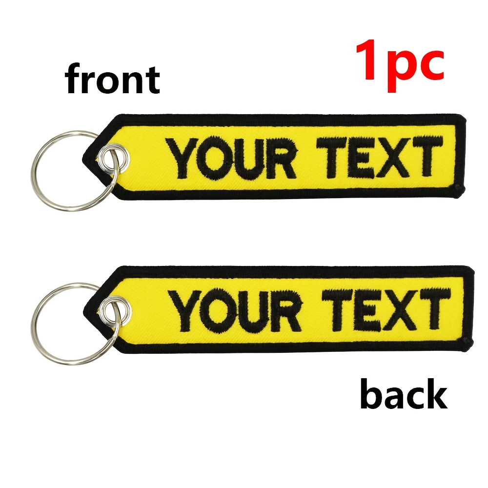 TEMU [customizable Product]1 Custom Double-sided Name Keychain, Personalized Embroidered Text Keychain- With Ring- Essential Souvenir And Holiday,