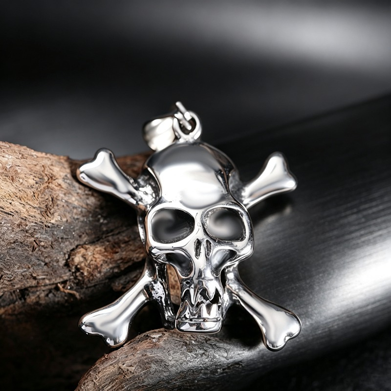 Western Pirate Skull Crossbones Pendant Necklace