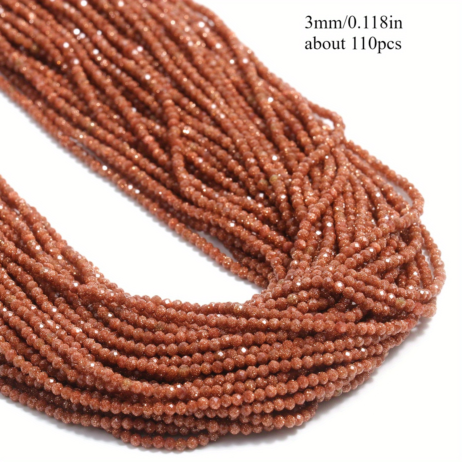TEMU Perles d'espacement rondes et en de sable dorée naturelle de 2/3/4 mm pour la fabrication de bijoux, le port , de fête, les accessoires de