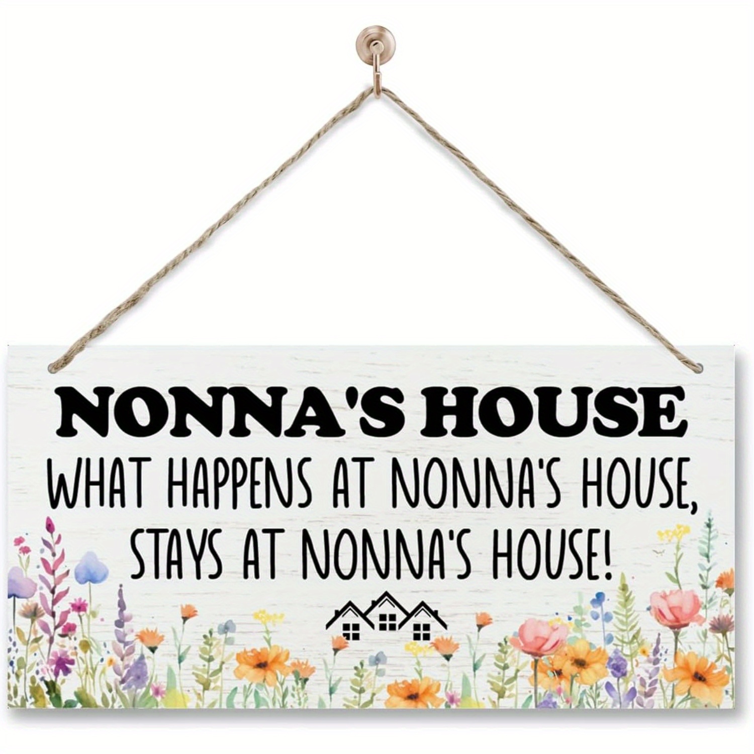 TEMU 2d Flat, 's House Decor Sign - Italian Grandma House Decoration With Funny Saying, Rustic Farmhouse Wall Hanging - Natural Wood Room Decor -