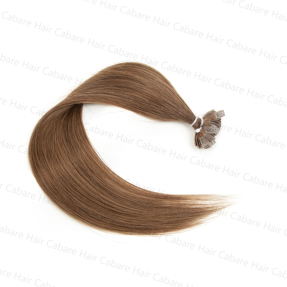 Image of 22inch 50pcs Of Hot Fusion Flat Tip Human Hair Extensions, Featuring Natural Straight Keratin Tips, Designed For Salon Use To Enhance Hair Length And Volume For Women Real Human Hair Extensions