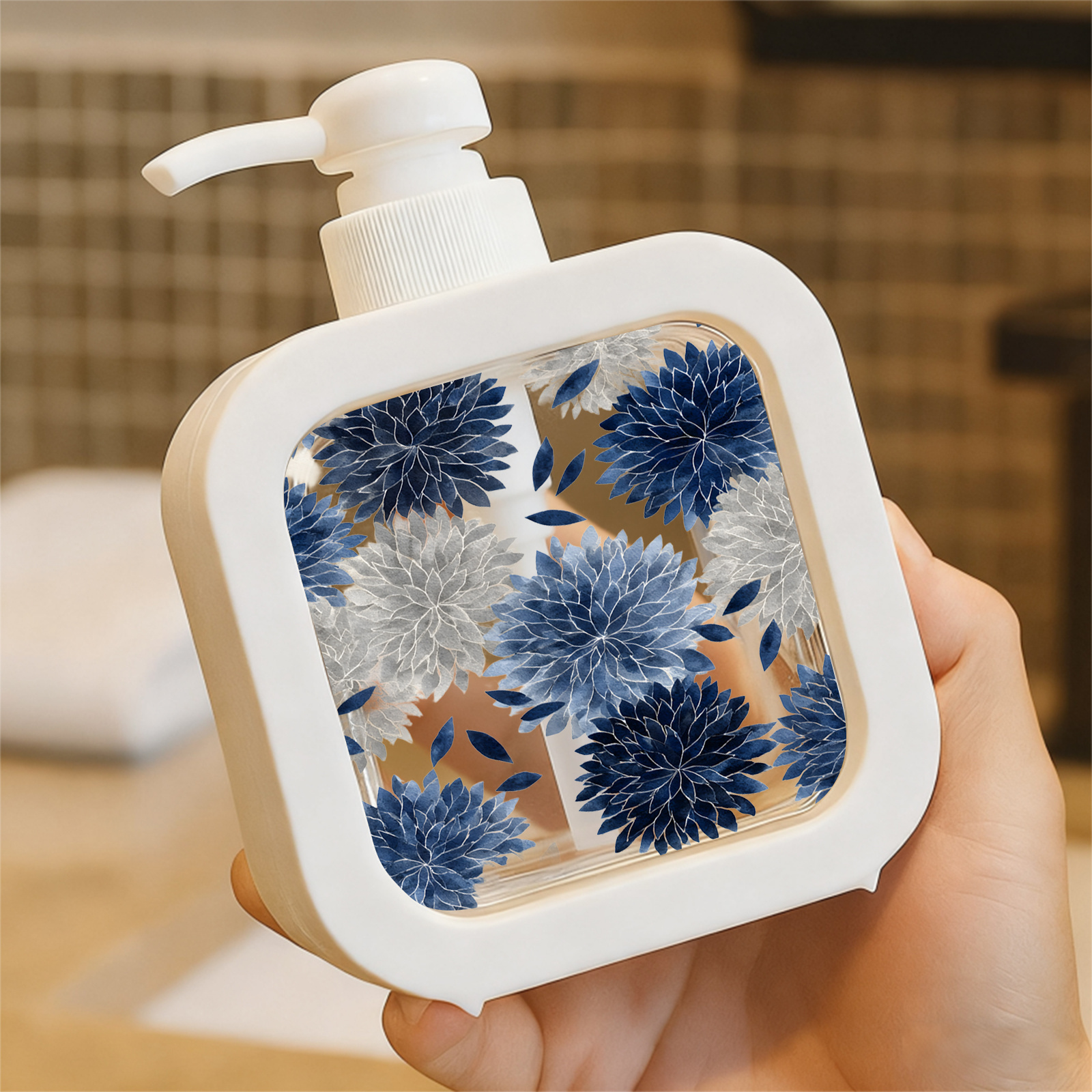 TEMU Distributeur de savon liquide rechargeable à pompe, flacon en plastique , et de bain - Récipient rechargeable pour savon liquide hydratant,