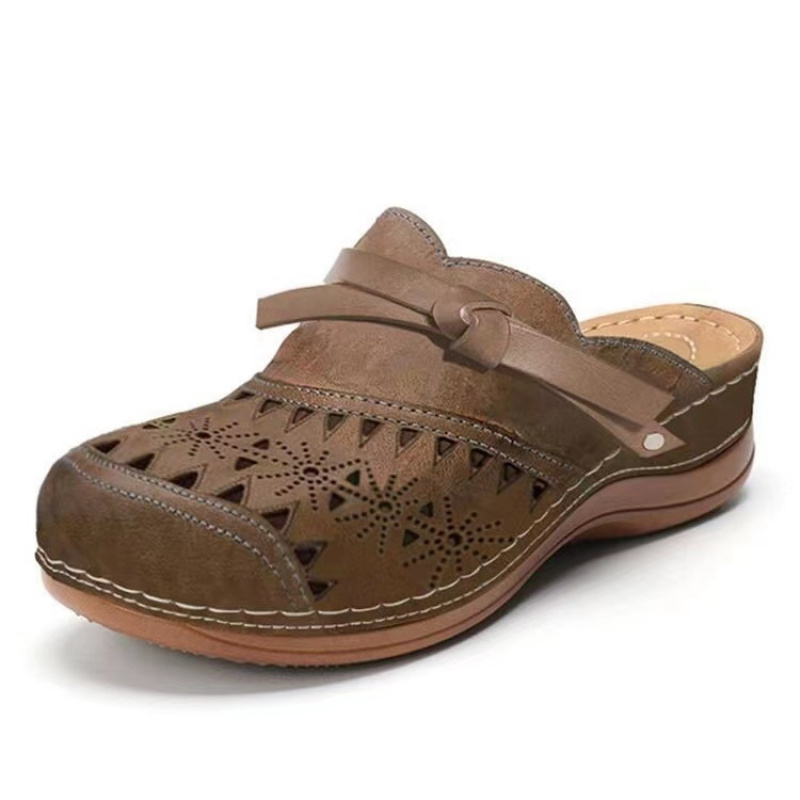 Image of 2026 New Arrival Women's Round Toe Platform Wedge Slippers, Bohemian Style Casual Sandals, Breathable Outdoor Summer Slides, Plus Size , Women Shoes