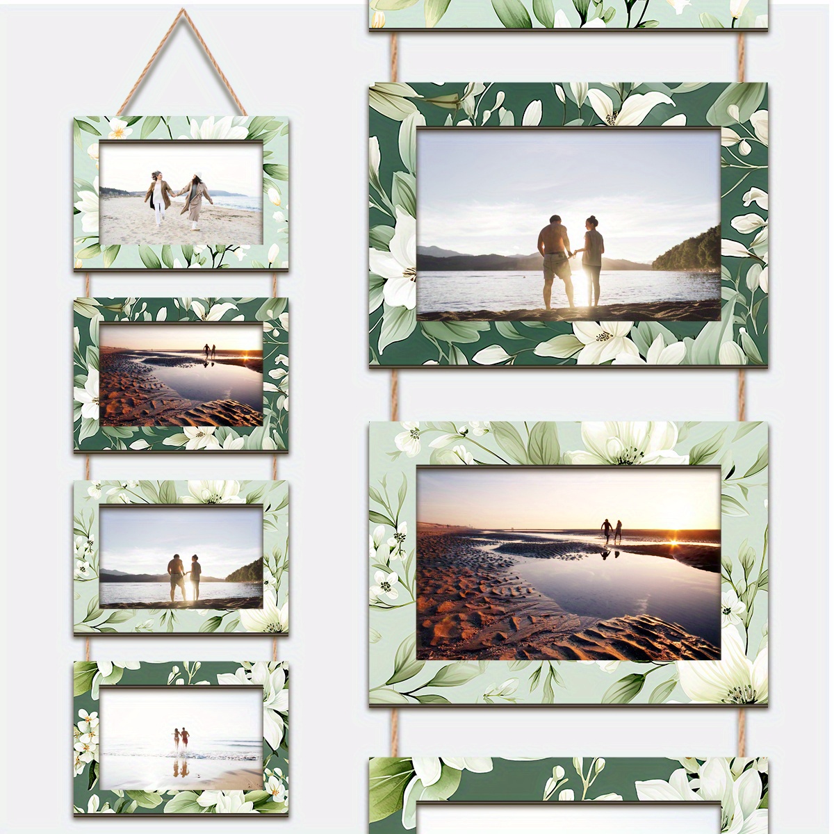 TEMU 1 Set Handcrafted Square Retro Floral Style Theme Hanging Photo Frame, Suitable For Wall Hanging, , Decor For Halloween, Christmas, New Year,