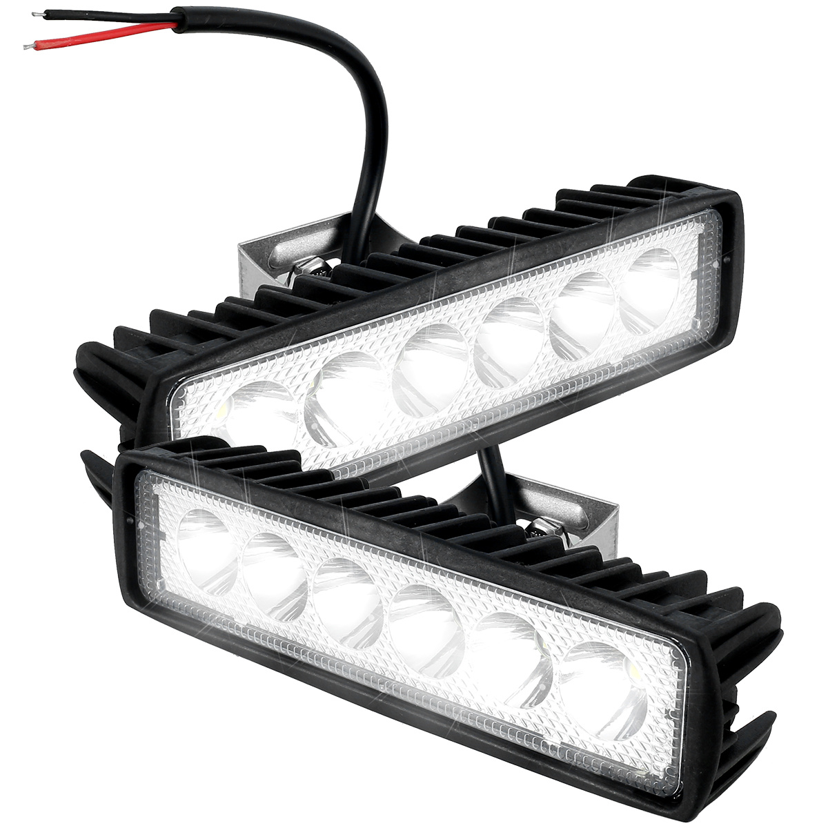 TEMU Led Work Light Strip Shape Light Bar 6000k Flood Spot Road Head Car Light Auto Parts For Multiple Scenes 36w