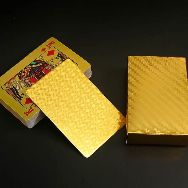 Luxurious Gold-Foil Plaid Playing Cards, Standard 54-Card Deck