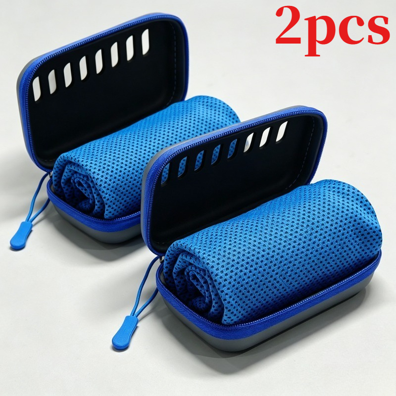 Image of 2pcs Cooling Towels For Sports, Instant Towels Quick Microfiber Cooling Towel, Portable Travel Cold Towels For Running Gym Workout Cycling Yoga Outdoor Activities