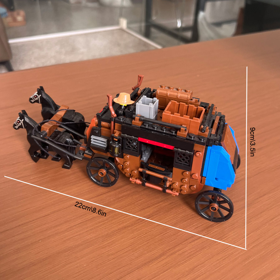 Western Cowboy Carriage Building Blocks Model