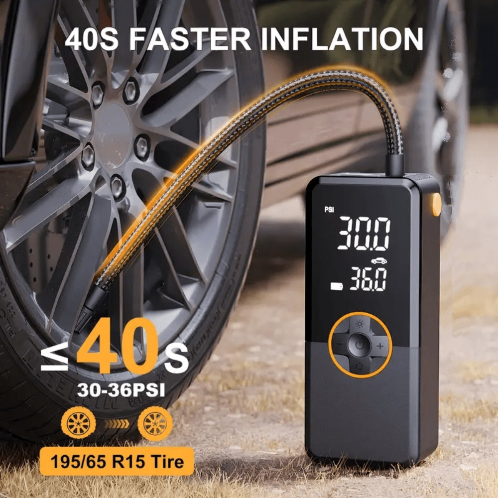 

Ultra-fast 150psi Portable Air Pump - Cordless, Usb Rechargeable Tire Inflator With Led Display & Auto Shut-off For Cars, Bikes, Motorcycles & , Wireless, Digital Pressure Gauge