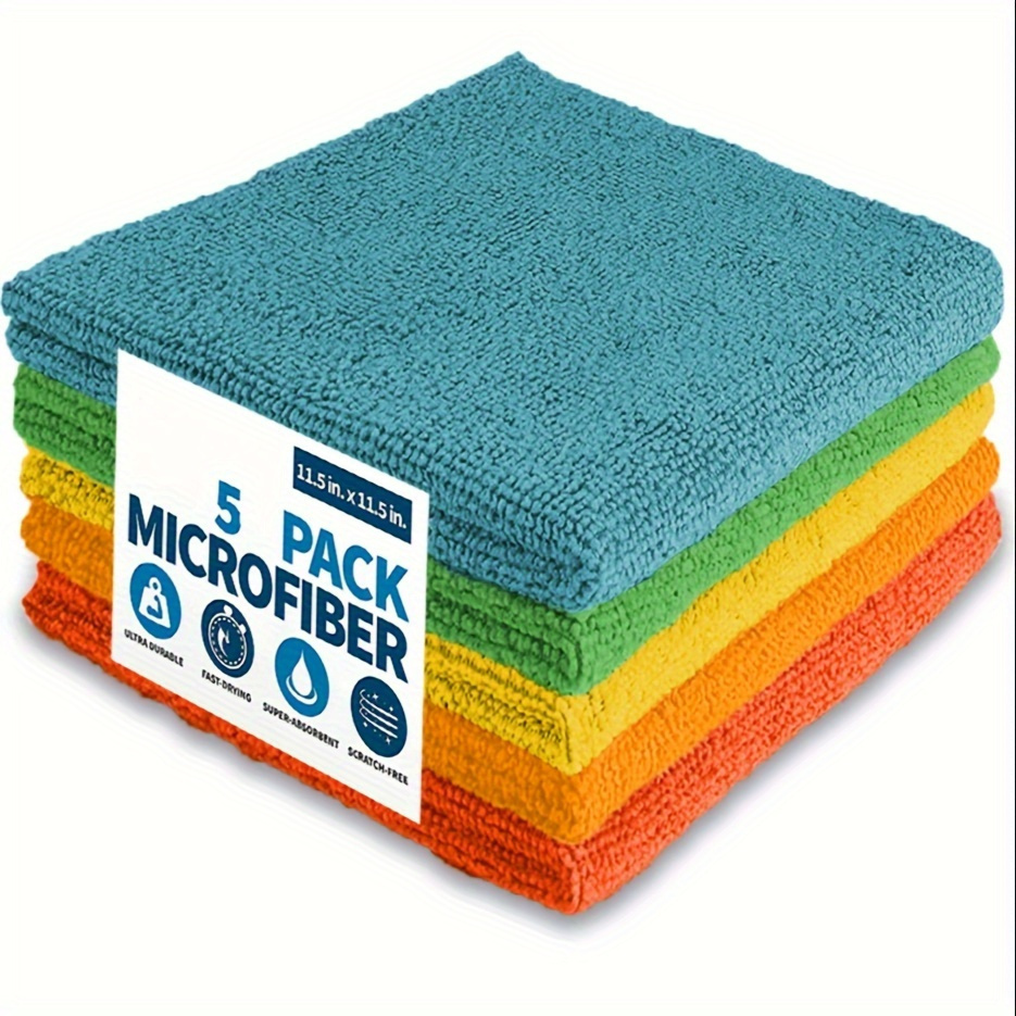 TEMU Microfiber Cleaning Cloths Pack - Polyester, - -free Shine For Outdoor, Bathroom, Kitchen, - Towels, Christmas Gift, Halloween Gift