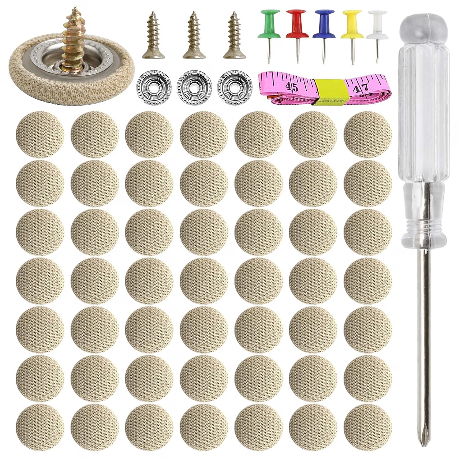 122pcs Of Car Roof Liner Repair Buttons, Universal 30 Sets Kit With Car Roof Clips And Rivet Fasteners, Used To Roof Fabric, Comes With Installation Tools, Suitable For All Car Models