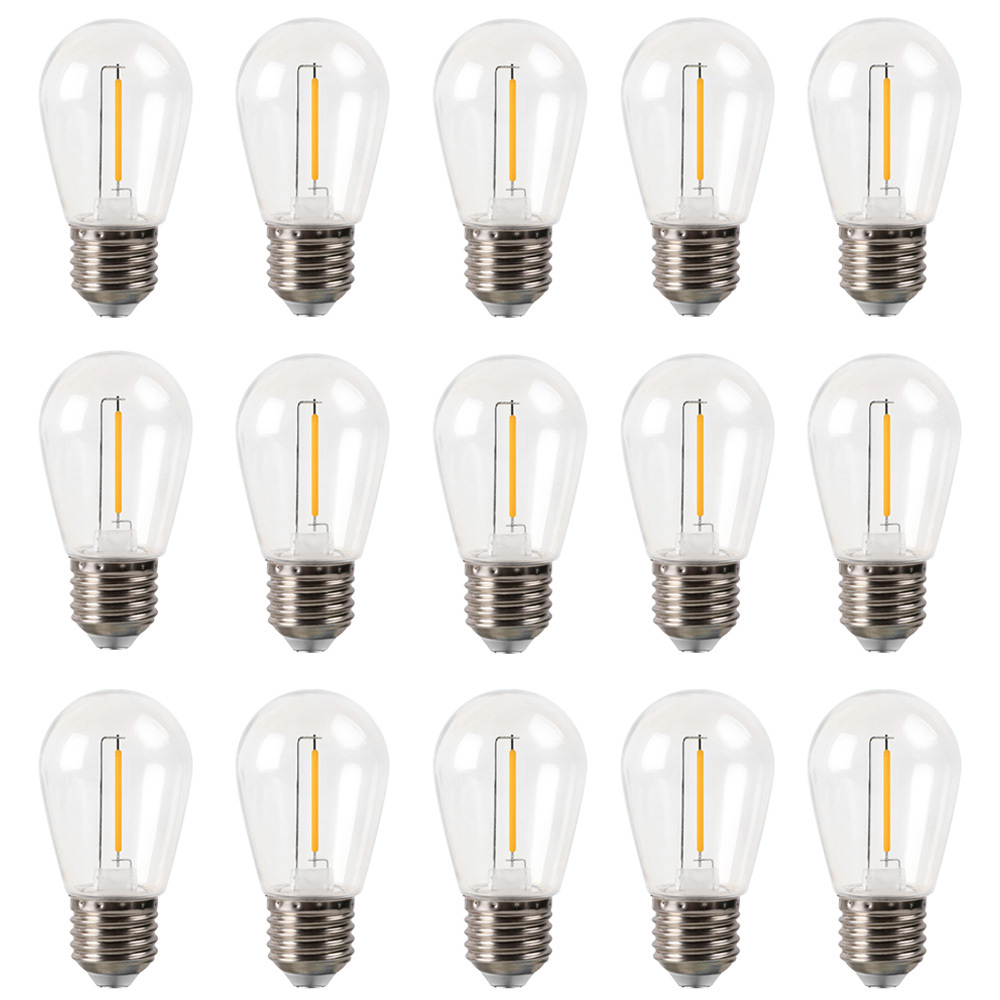 Led E27 Bulb, Ac 220v-240v, 1w, Warm White, E27 Screw-in Bulb, Domestic Bulb, Indoor Lighting, Suitable For Pendant Lights, Wall Lights And Decorative Lighting, Pack Of 15
