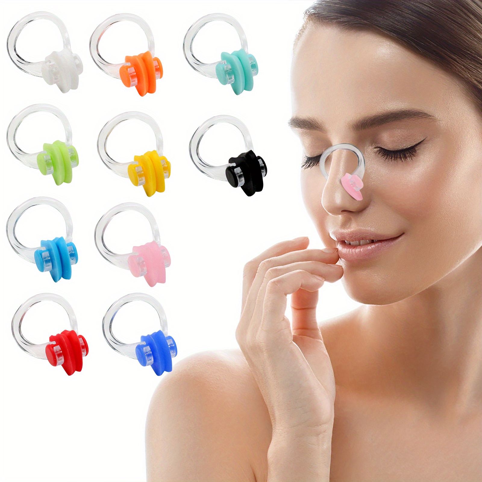10pcs Waterproof Silicone Swimming Nose Clip Plug