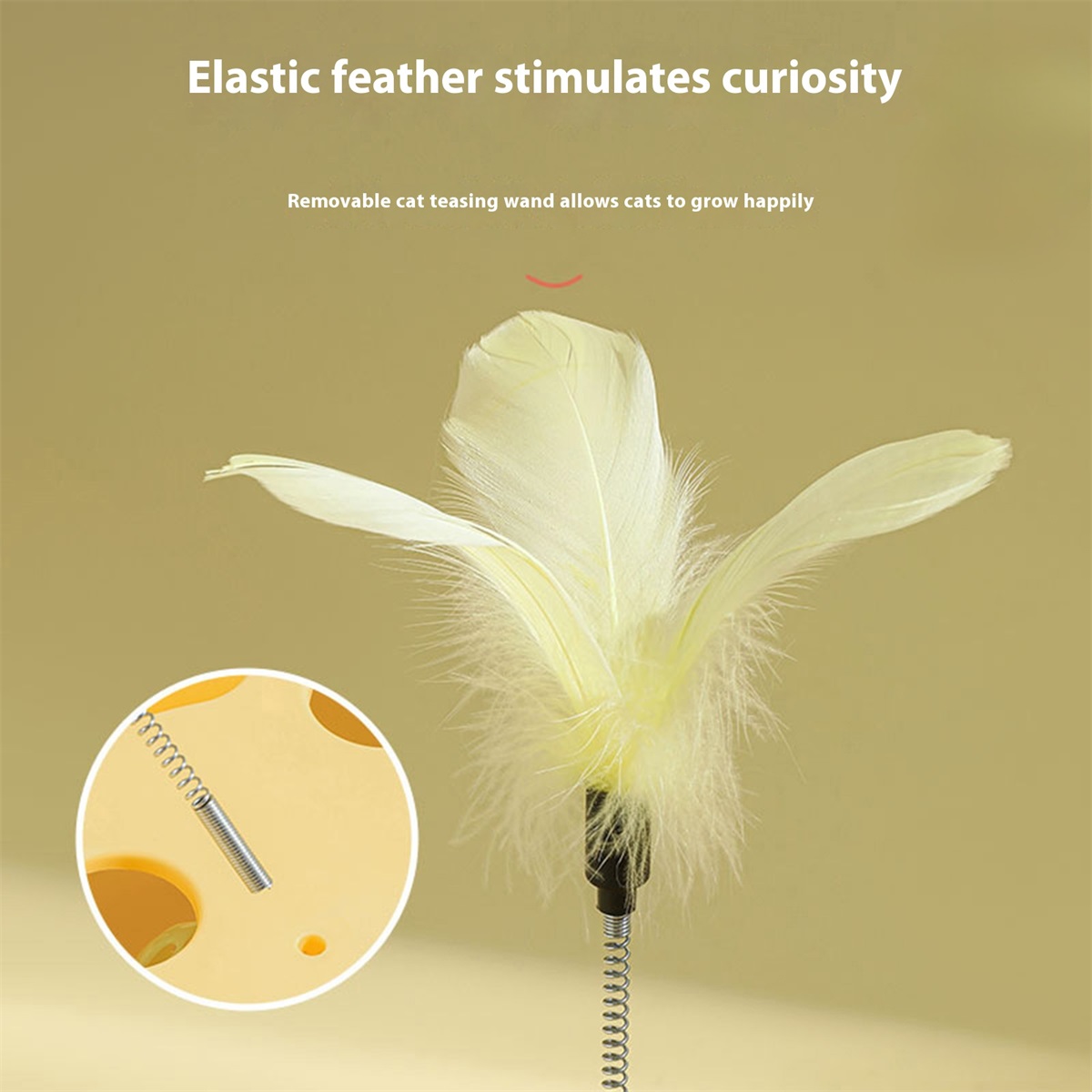 2-in-1 Cat Feather Toy with Rolling Balls