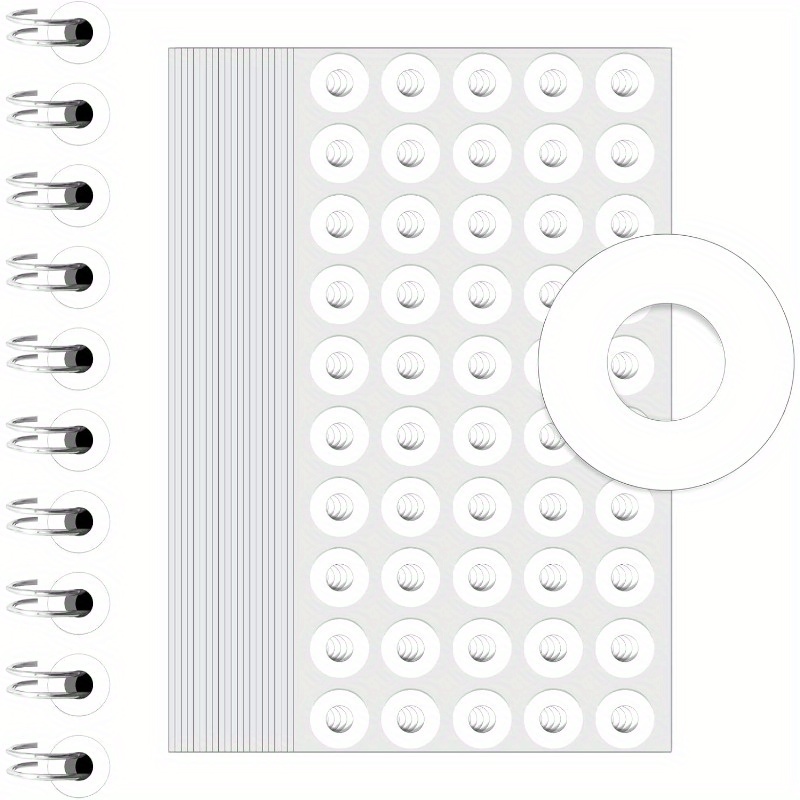 Image of 1000pcs Self-adhesive Hole Reinforcement Stickers, 1/4" Diameter Punch Hole Reinforcement Labels For Schools, Homes, And Offices, School Stationery, Versatile Use, Easy Application