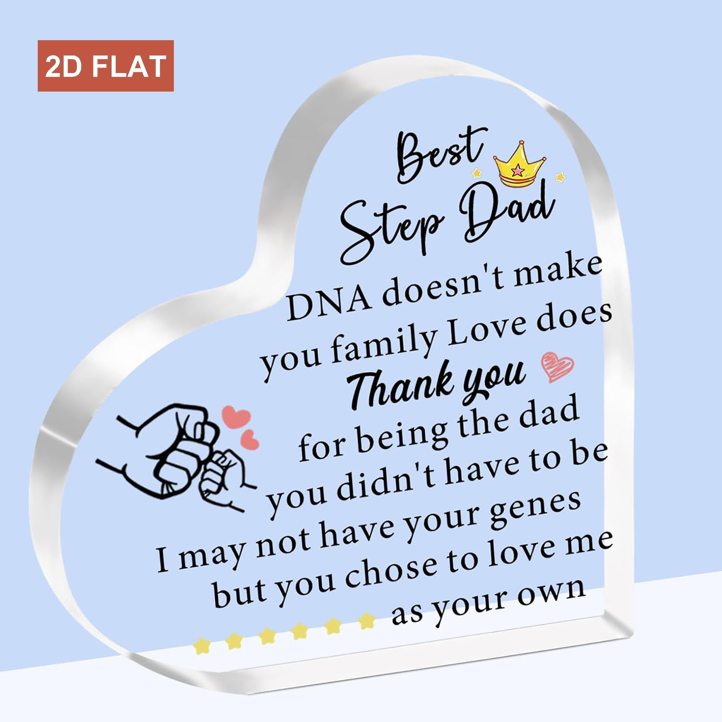TEMU 2d Flat Step Dad Gifts Acrylic Plaque Gifts For Step Dad Fathers Day Birthday Christmas Gifts Stepdad Gifts From Daughter Son