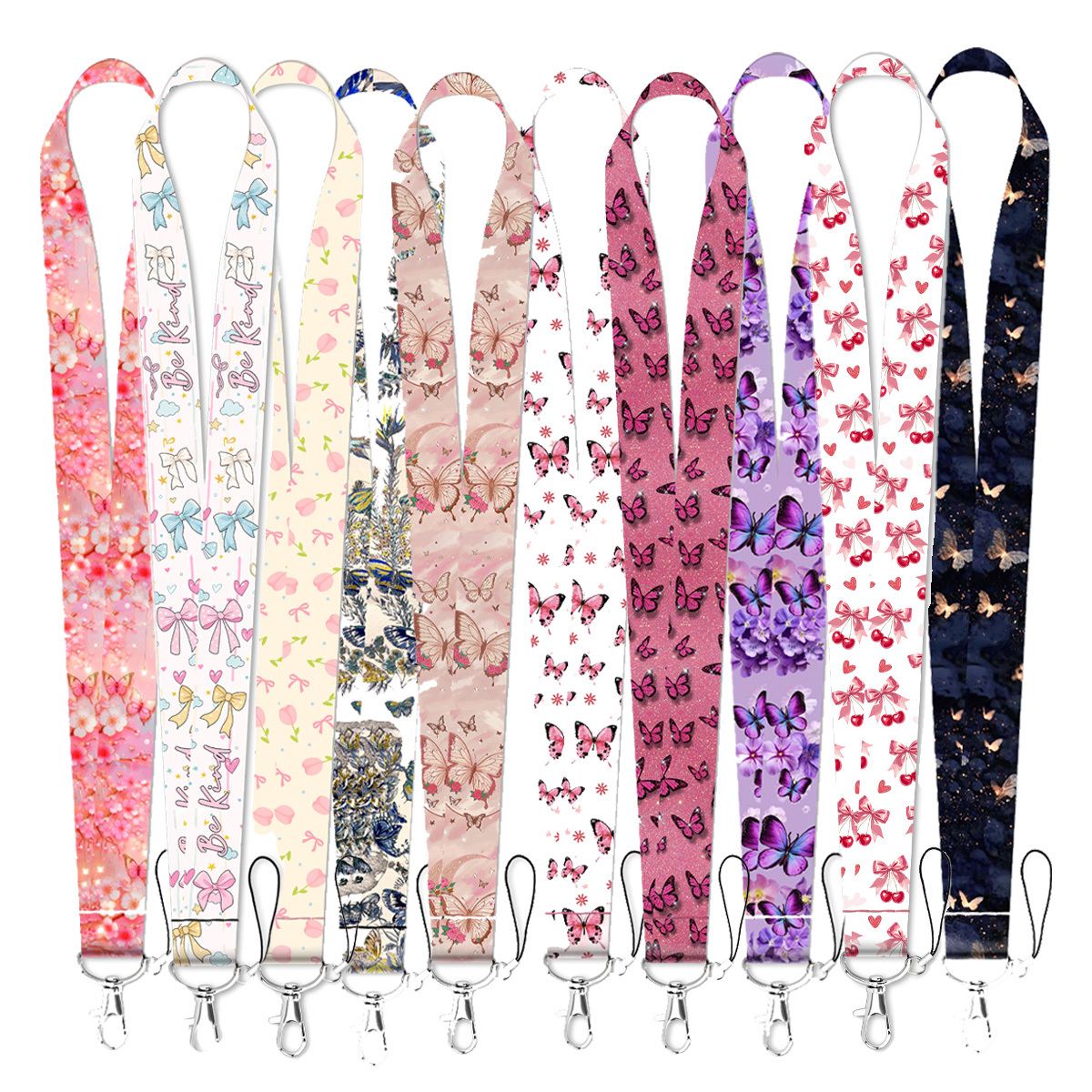 TEMU 10pcs/set Cartoon Neck Strap Lanyards For Keys Keychain Badge Holder Id Credit Card Pass Hang Rope Phone Charm Accessories Detachable