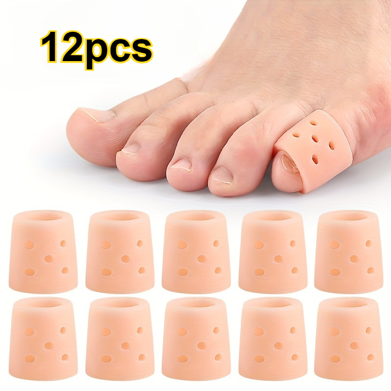 Image of 6/12/24pcs Silicone Toe Covers - Breathable Perforated Toe Covers, Suitable For Running, Hiking, Skating And Dancing - Hand Wash Design Finger Clips - Unisex