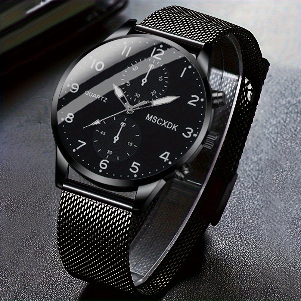 1pc of stylish quartz watch - the perfect choice for Casual Attire and gift-giving occasions, ideal as a birthday or holiday present for men, fathers, friends, and loved ones