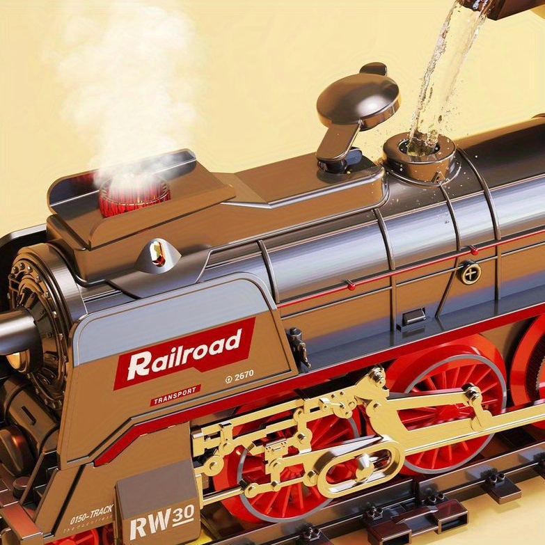 The 9064B-1 steam-powered remote-control Christmas train set comes with a remote control, lights, sound effects, and exquisite tracks. It is suitable for children aged 3 to 8 and above.