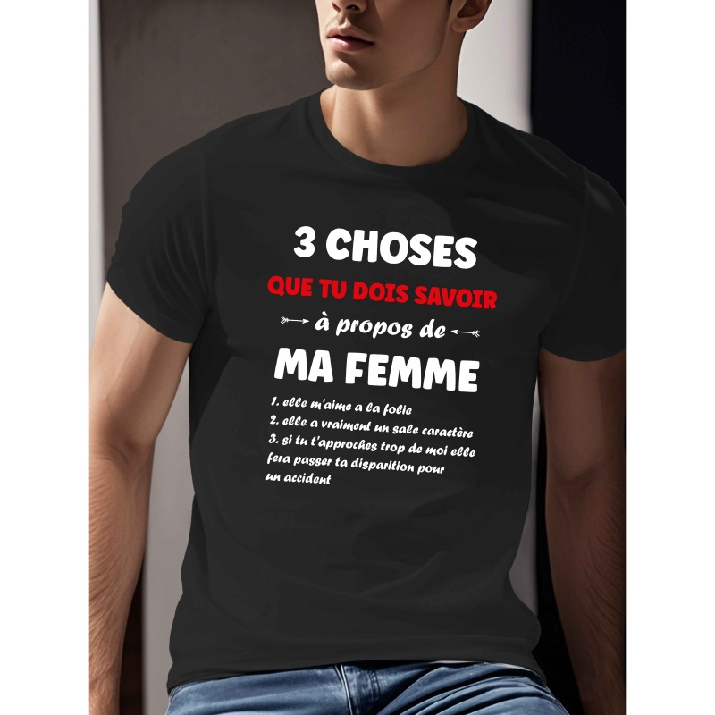 

T-Shirt Décontracté pour Homme à Col Rond, Tissu en 100% Polyester, Coupe Régulière, avec Motif Géométrique, pour Tee-Shirt d'Été, Tenue Décontractée d'Été|Tee-Shirt Amusant|Haut Lavable en Machine