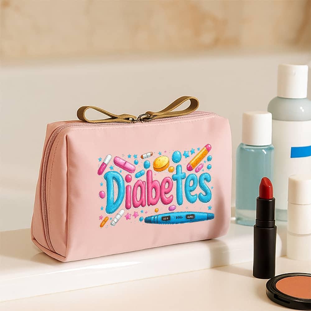 TEMU Medicazione - Design a Tema per Beauty Case, Regalo per Diabetici, Organizer da Viaggio con Sacchetti per Organizzare, Ottimo Anche Come Regalo