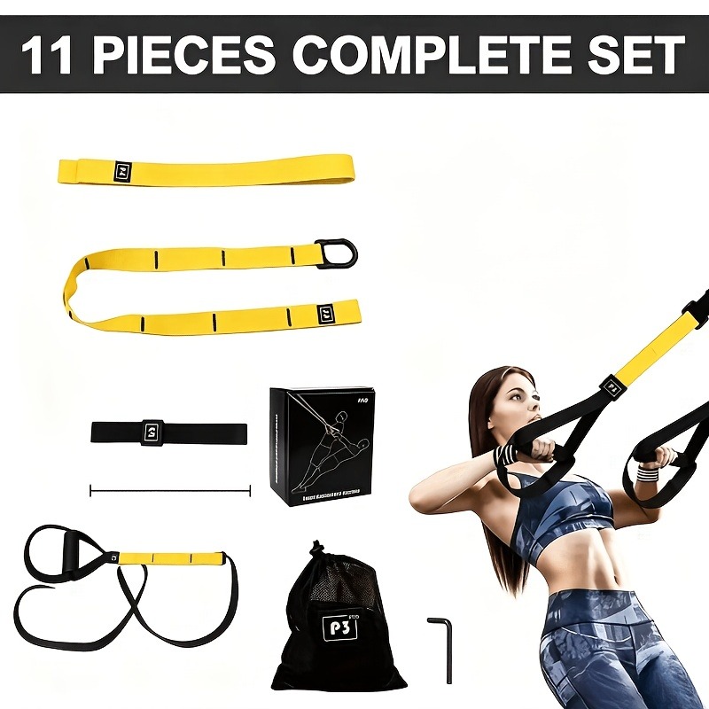 TEMU Adjustable Hanging Training Straps Heavy Duty Resistance Bands Full Body Workout Pull Up Exercise Home Gym Equipment