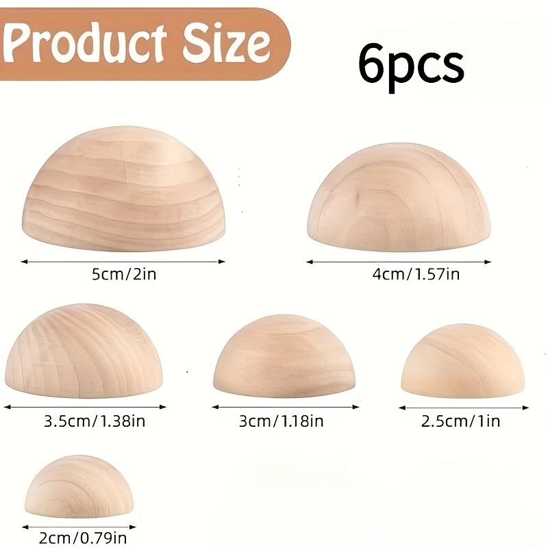 TEMU Jeu d'outils de poterie demi-ronde en 6 tailles, outil en bois avec poignée en céramique pour , presse à assiettes en poterie pour des et