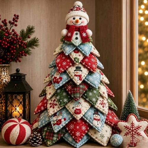 item picture quilted christmas tree kit handmade christmas tree craft kit 3d fabric christmas quilted table decoration christmas kit for and beginners decoration gift
