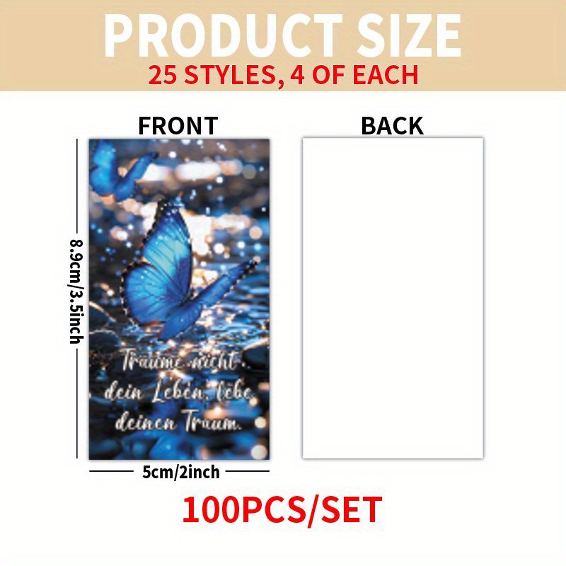 Image of Set Of 100 German Daily Motivation And Affirmation Cards Featuring Designs, Perfect For Encouraging For , Ideal For Back-to-school, Valentine's Day, And Easter Gifts