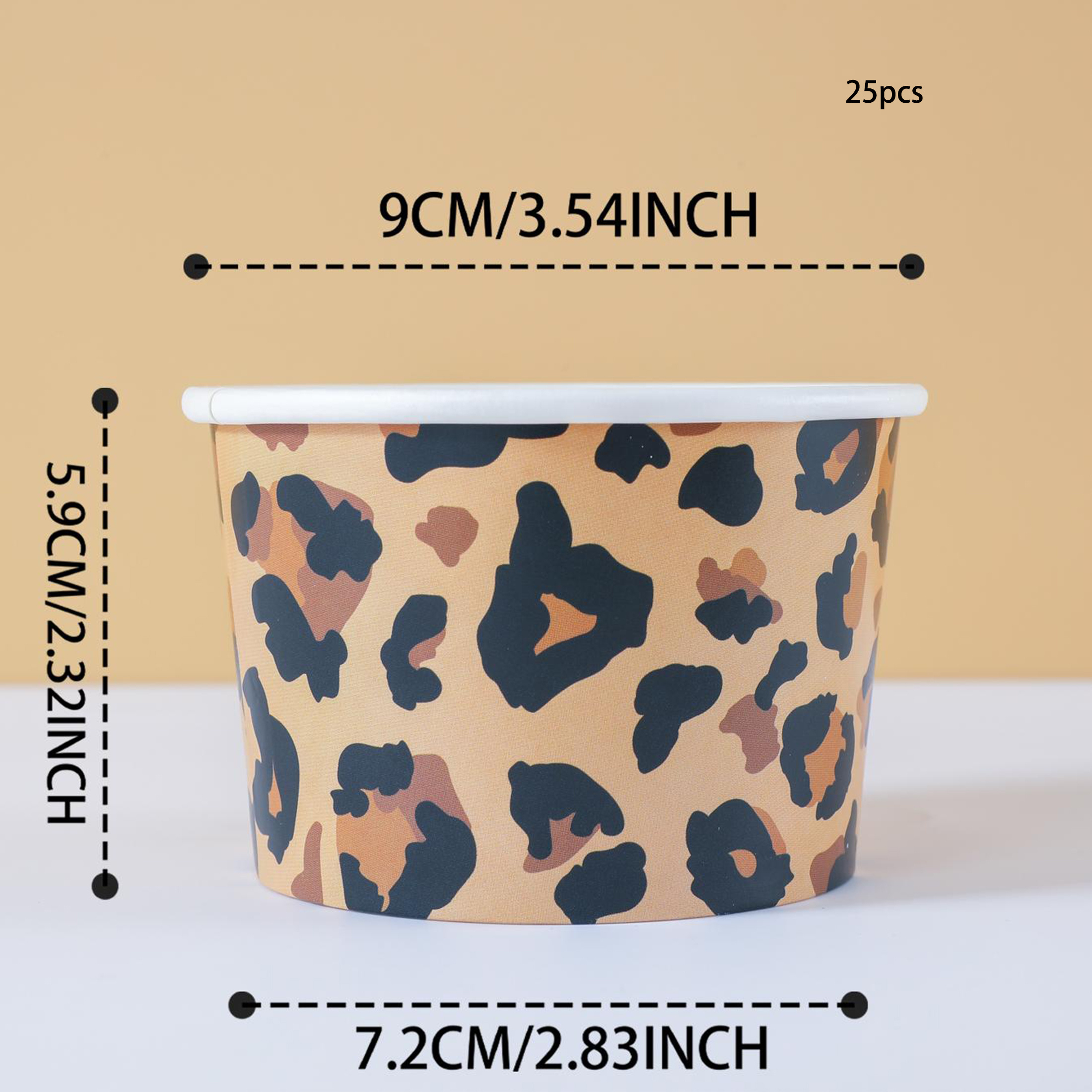 10/25pcs Paper Bowls, Leopard Print Paper Bowls, Party Decorations Party Bowls Birthday Parties Gatherings, Gift , Parties, Celebration Decoration Supplies Gifts