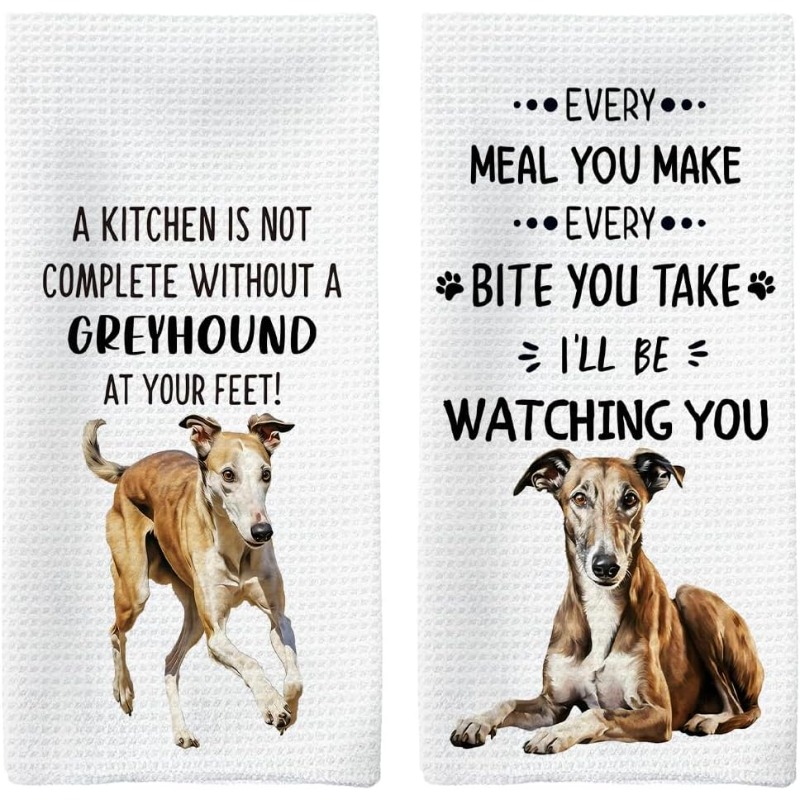 TEMU Greyhound Dog Kitchen Towel Print Patterned Kitchen Towels, Cleaning Cloths, Neighbor Gifts, Mom Gifts, Birthday Gifts, Sweet Housewarming Gifts