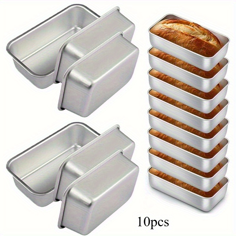10 kosov pravokotnega za kruh, pravokotna pekača za kruh, toast, brownie kruh, aluminijasta nelepljiva pekača, model za torte, enostavno za