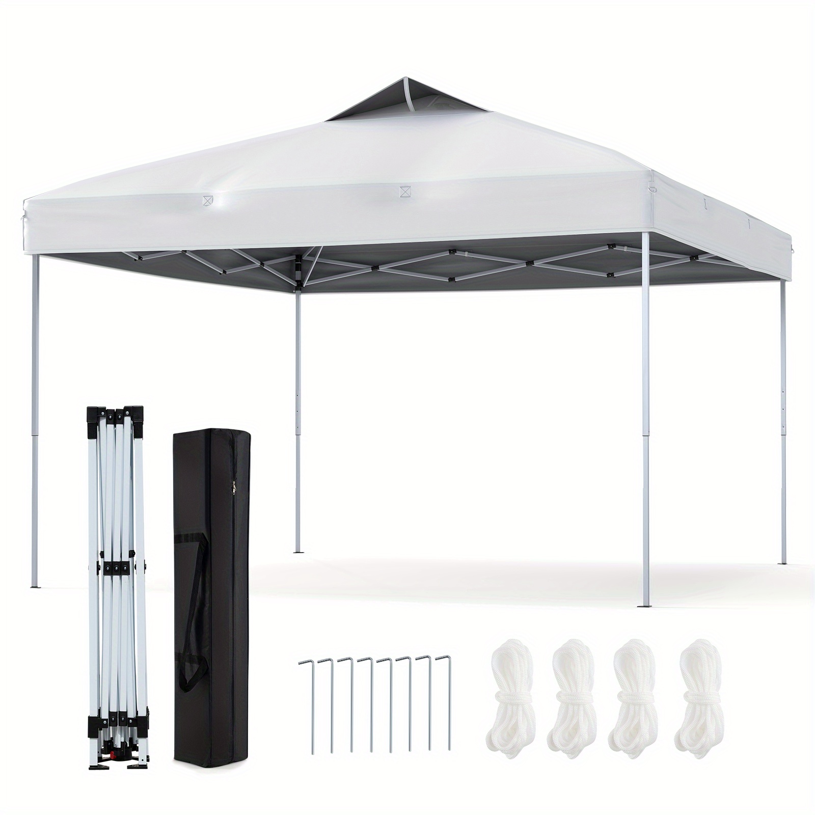 10 X 10ft Patio Canopy Tent, Pop Up Gazebo Shelter W/carrying Bag, Wind Ropes & Stakes, Canopy, Vented Top, Outdoor Patio Shelter