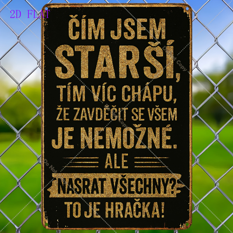 TEMU 2d Flat - A Decorative Plaque Featuring A Czech Slogan, This Retro Sign Measures 20x30cm And Of. Perfect For A Vintage Touch To Your Home,