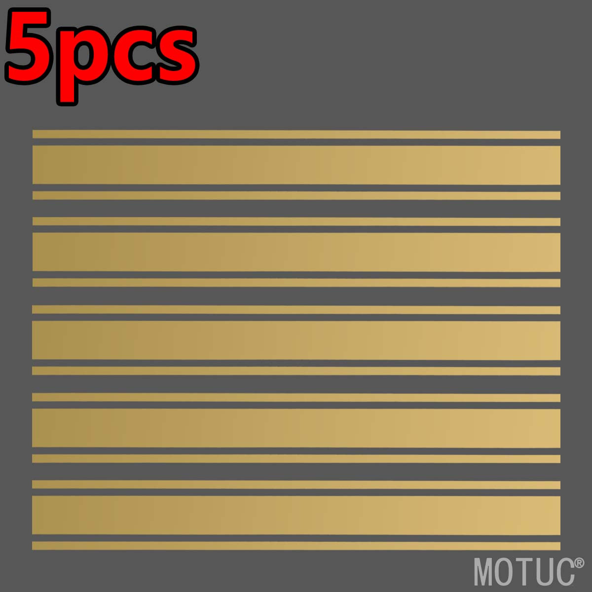 TEMU 5pcs Set 50x5cm Car Decal Stickers, Vintage Double Stripe Body Decoration Stickers, Motorcycle Customization Decals, Waterproof, Sun-resistant,
