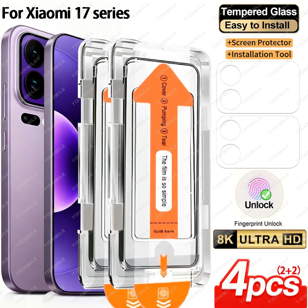 TEMU 4in1 2pcs Hd Tempered Screen Protector 2pcs Protective Film, For Xiaomi 13/14/ Pro/ultra /13t/14t/pro/17/17pro/pro , Protection, Fashion