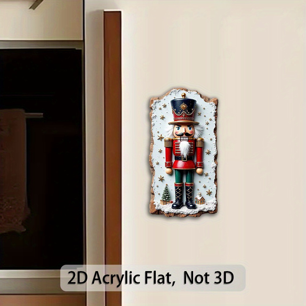 TEMU Magnete da frigorifero a tema in acrilico, 1 pezzo, come decorazione, adesivo natalizio con base, decorazione festiva e verde per frigorifero,