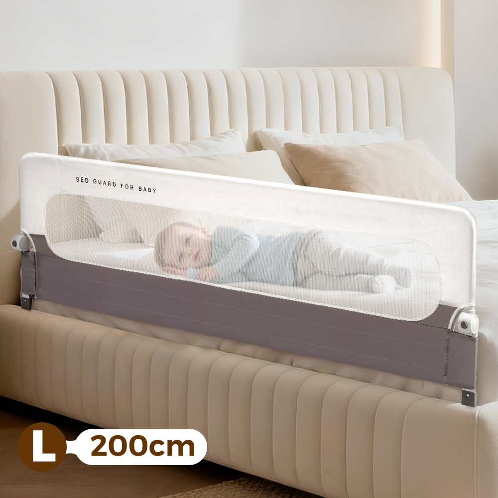 TEMU Collapsible Bed Guard For Infants, Available In Sizes 150 X 60, 180 X 60, And 200 X 60 Cm. This Baby Bed Rail Features An Enhanced U-shaped Base