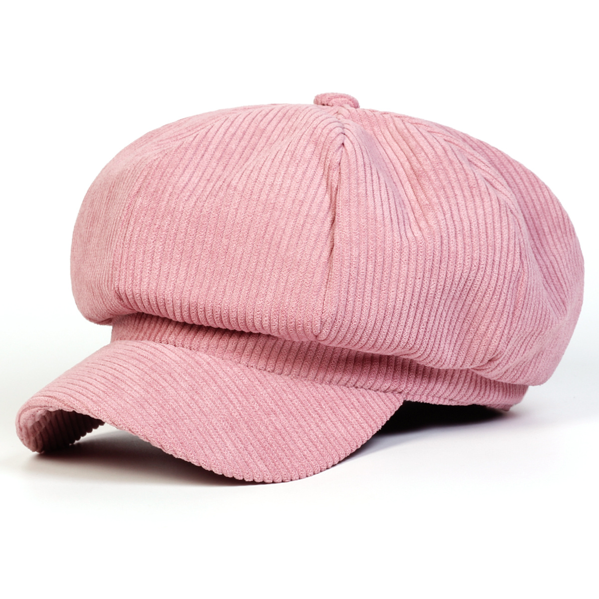 TEMU 1 Women' Color Corduroy Octagonal Beret Hat, Casual Hat, Suitable For Autumn/winter , Travel, And Seaside Parties