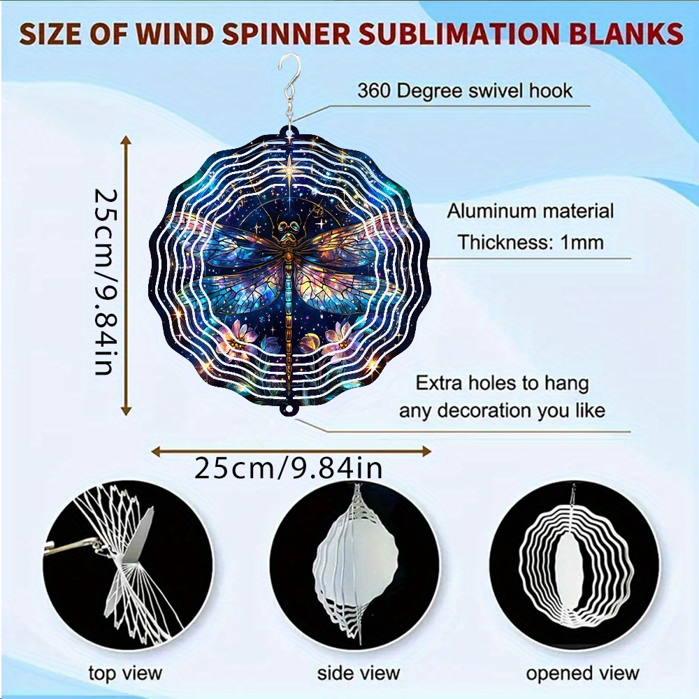 TEMU A Beautiful Dragonfly Starry Chime, Featuring A Metal 3d Rotating Design With A 360° Infinite Rotation Hook. It's A Versatile Decoration For