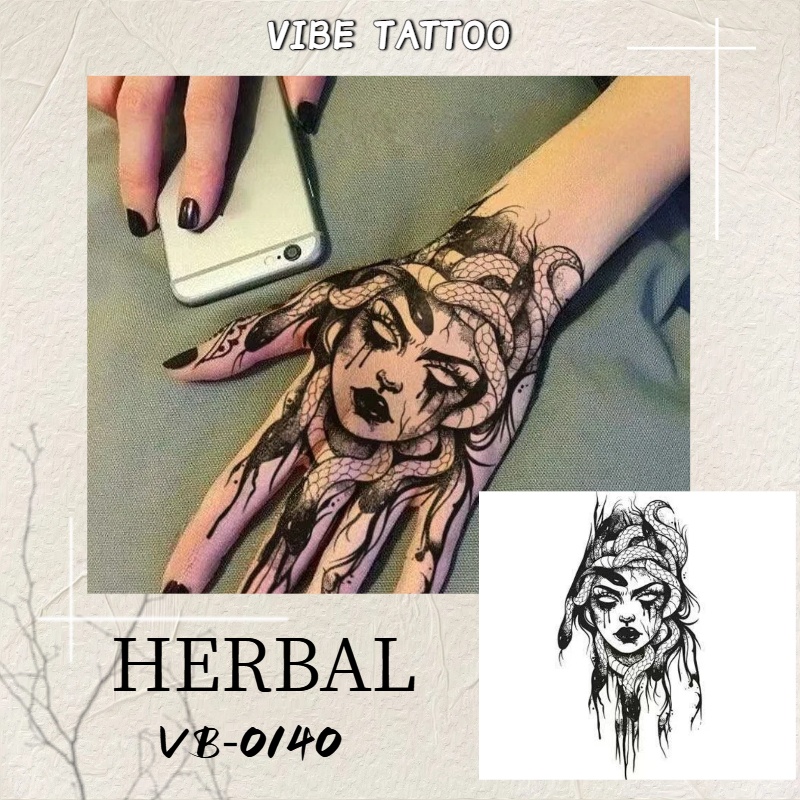 TEMU Set di tatuaggi temporanei "Medusa per Capelli", tatuaggi temporanei e , 1-2 settimane, facili da applicare e per , festival, body art