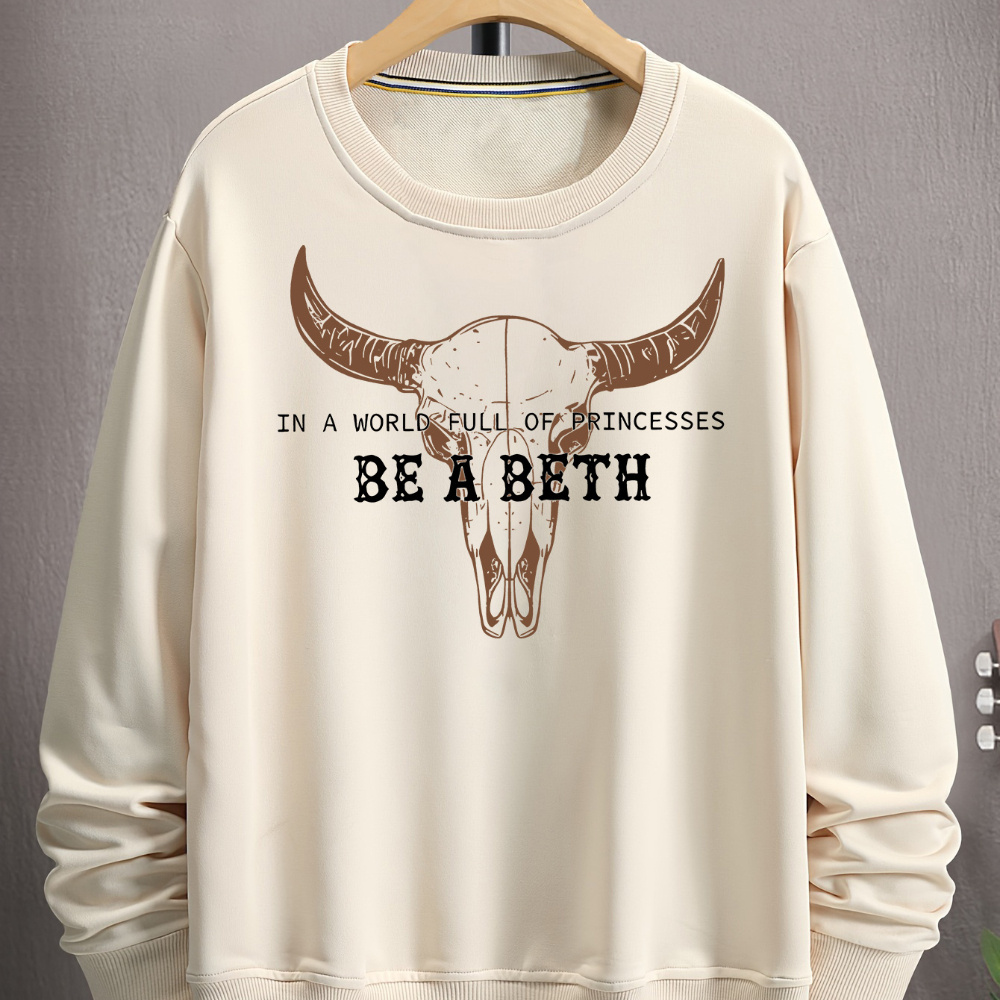 

Be A Beth Printed Hoodie, Pullover Long-sleeved Round Neck Hoodie, Autumn And Winter Men's And Women's Casual Pullover, Suitable For Autumn And Winter Season