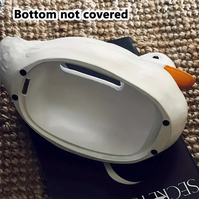cute   tissue box holder decorative bathroom living room storage organizer with   lid durable plastic tissue box dispenser for home entryway or bathroom decor duck shaped home accent entryway organizer   design glossy   Product details 4