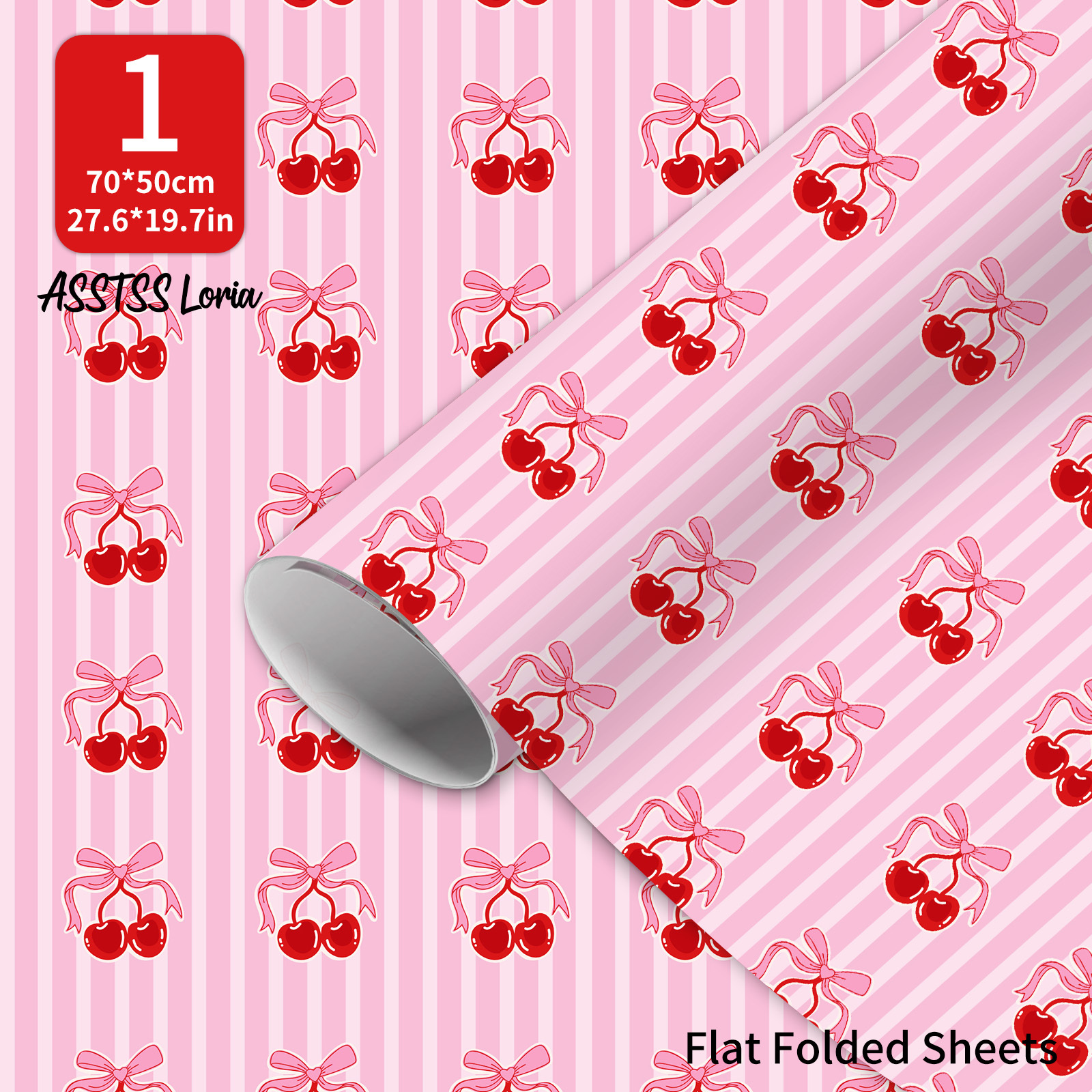 TEMU 1 Sheet Asstss Large Striped Wrapping Paper - Suitable For Birthdays, Graduation, Holidays, 20x28" Large Roll, Premium 105gsm Smooth Paper With