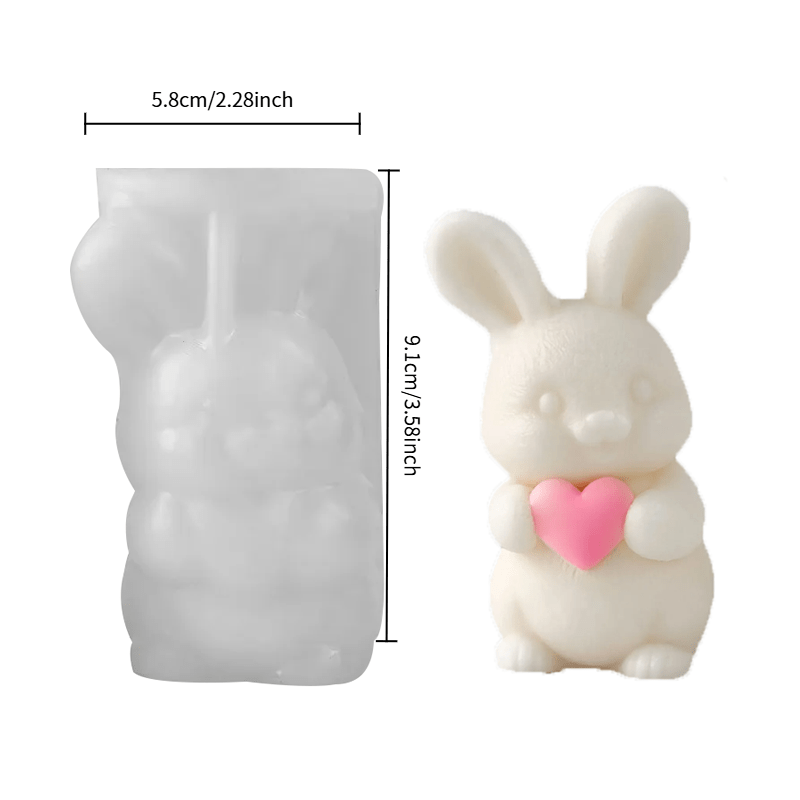Image of Cute Bunny Silicone Candle Mold Candle Mold For Candle Making Easter Themed Design Reusable Aromatherapy Candle Mold For Holiday Gifts And Home Decor
